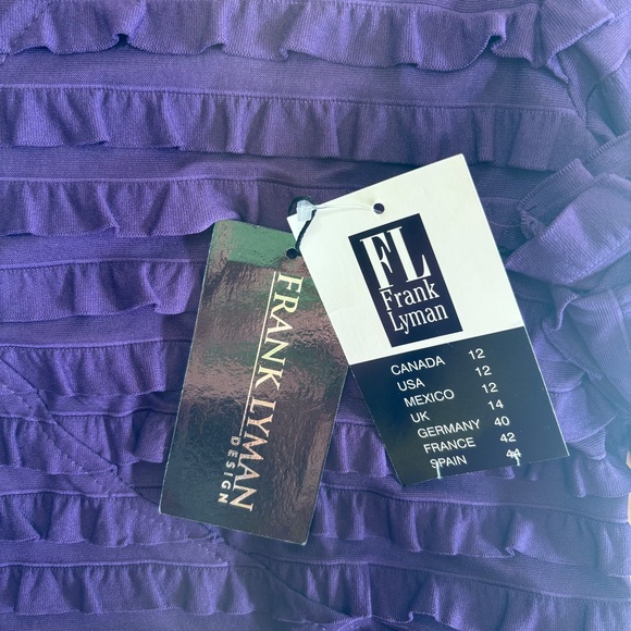 NWT Frank Lyman Ruffle Blouse Y2K-Inspired Top Women's Size 12 Deep V-Neck - Picture 8 of 9